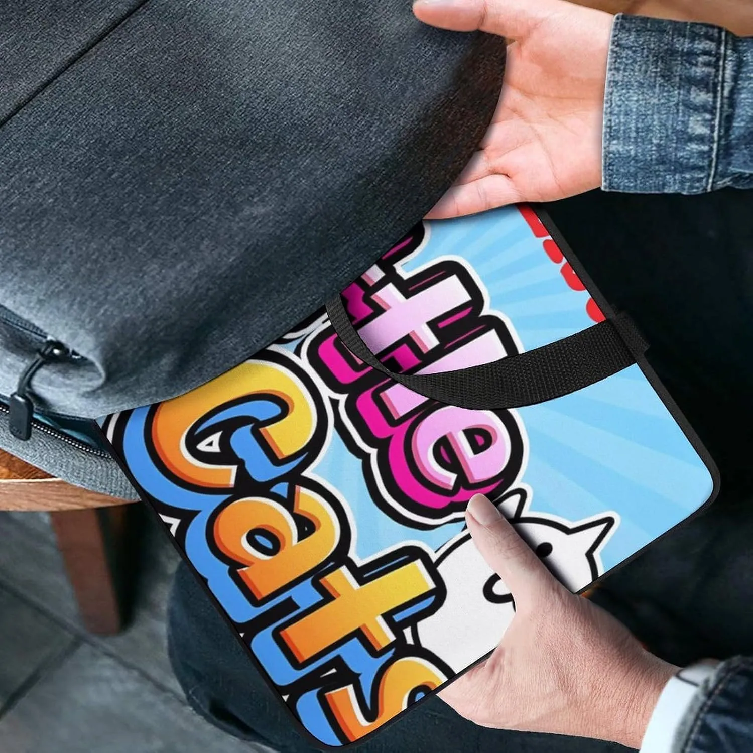 Battle-Cats Slim Laptop Bag - Lightweight And Water-Resistant Carrying Case with Handle