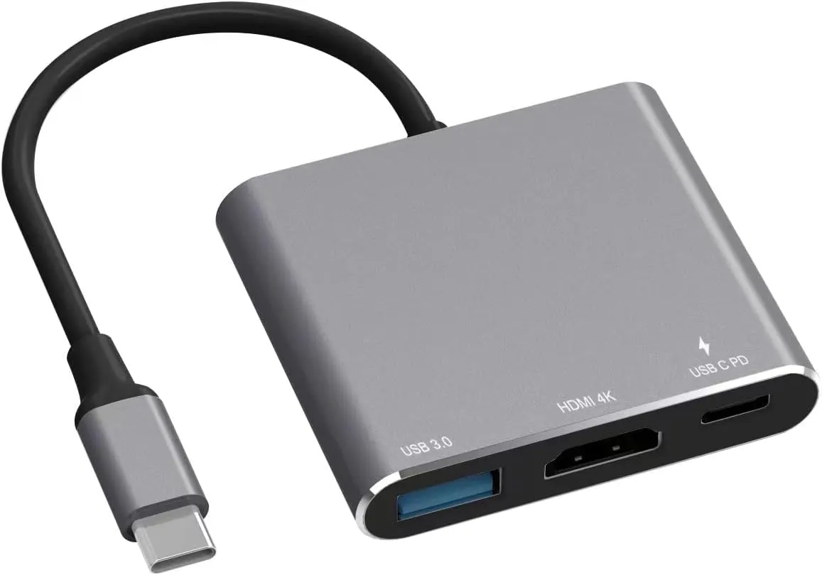 Battony Multiport AV Adapter with 4K HDMI Output USB 3.0 Port & USB-C Fasting Charging Port Compatible for MacBook Pro M1/16-20 Air M1/18-20 Ipad pro iMac and Other usbc Devices