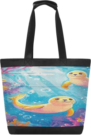 Beach Bag for Women Waterproof Sandproof Mesh Beach Tote Bag with Zipper and Pockets 1A