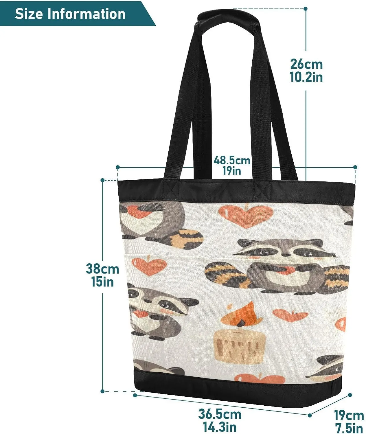 Beach Bag for Women Waterproof Sandproof Mesh Beach Tote Bag with Zipper and Pockets 1F