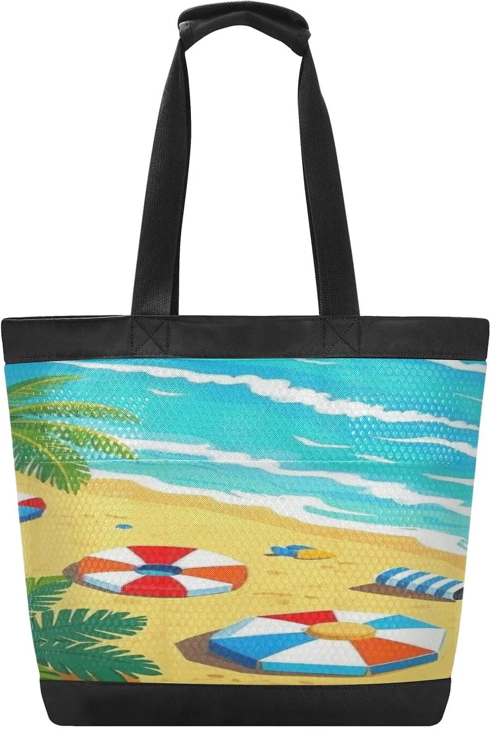 Beach Bag for Women Waterproof Sandproof Mesh Beach Tote Bag with Zipper and Pockets 200