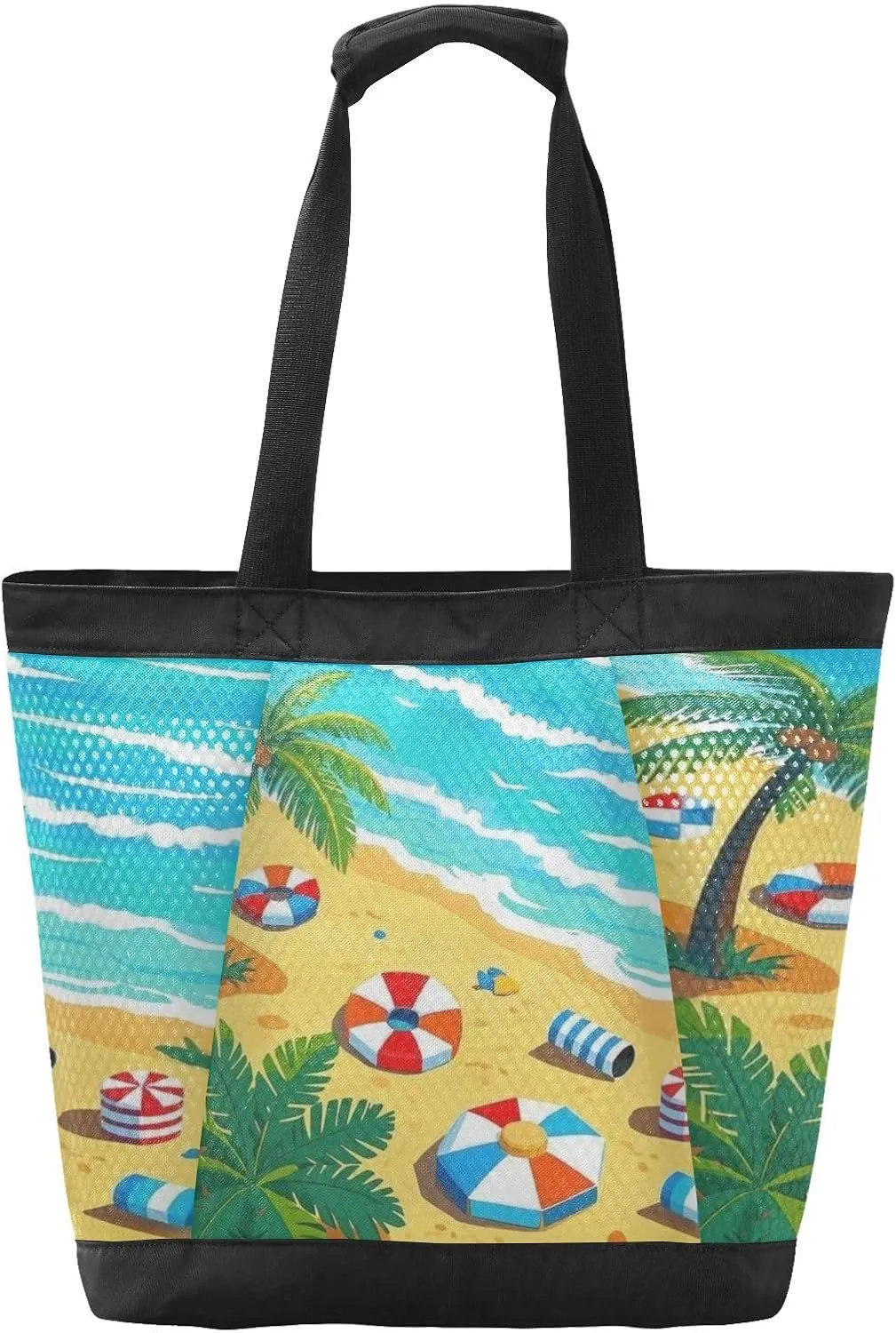 Beach Bag for Women Waterproof Sandproof Mesh Beach Tote Bag with Zipper and Pockets 200