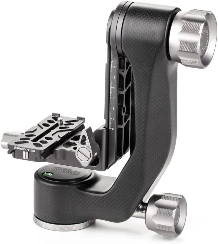 Benro Mini Travel Size Gimbal Head for Mirrorless Cameras, Carbon Fiber with PL100N Plate (GH5CMINI)