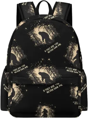 Bigfoot If They Ask You Never Saw Me Backpack for Mens Womens Shoulder Backpacks Travel Bag Laptop 16.5x11.8x5.9in