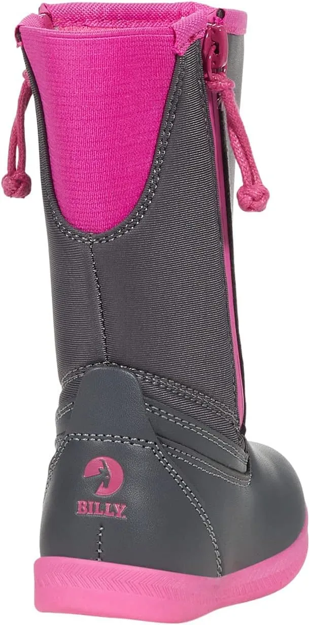 BILLY Footwear Kids Rain for Toddlers - Dual Zipper, Closed and Raised Round Toe, Water Resistant High Boots