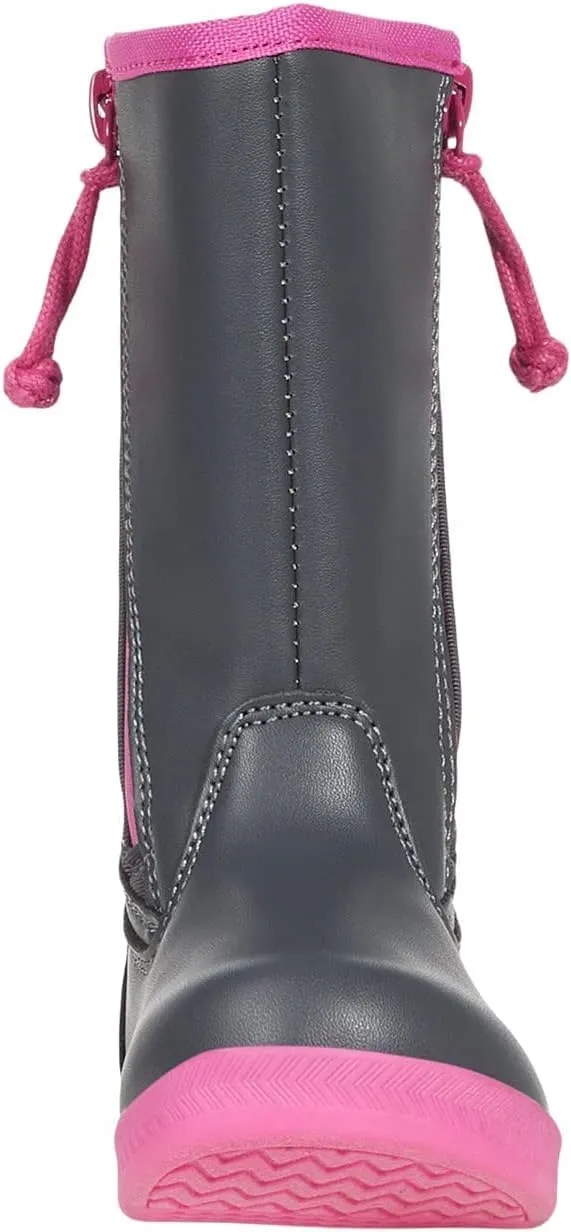 BILLY Footwear Kids Rain for Toddlers - Dual Zipper, Closed and Raised Round Toe, Water Resistant High Boots