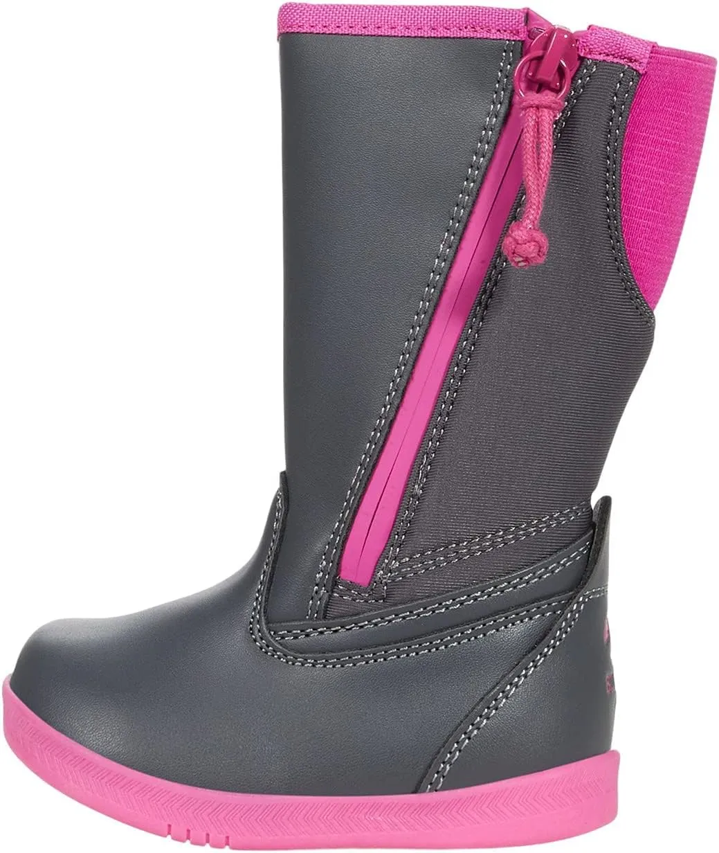 BILLY Footwear Kids Rain for Toddlers - Dual Zipper, Closed and Raised Round Toe, Water Resistant High Boots