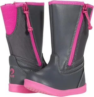 BILLY Footwear Kids Rain for Toddlers - Dual Zipper, Closed and Raised Round Toe, Water Resistant High Boots