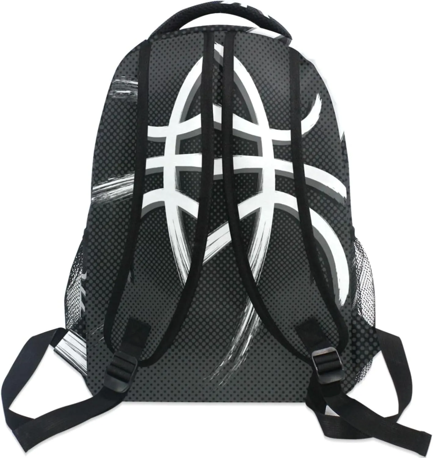 Black Basketball Backpack Bookbag Daypack Travel Hiking Camping School Laptop Bag