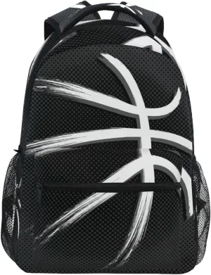 Black Basketball Backpack Bookbag Daypack Travel Hiking Camping School Laptop Bag