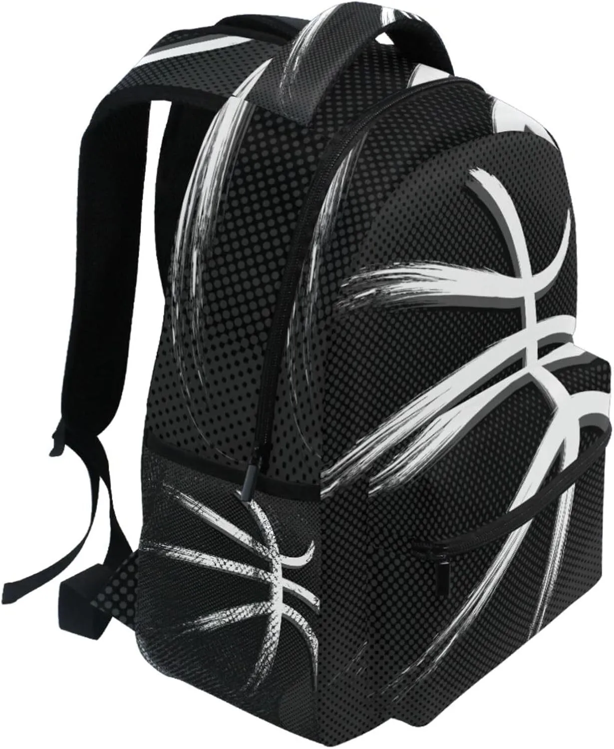 Black Basketball Backpack Bookbag Daypack Travel Hiking Camping School Laptop Bag