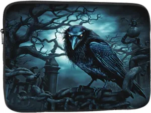 Blue Black Crow Pattern Shockproof Portable Laptop 17 inch Sleeve Bag for Men and Women - Ideal for Business Travel, School, and Daily Use