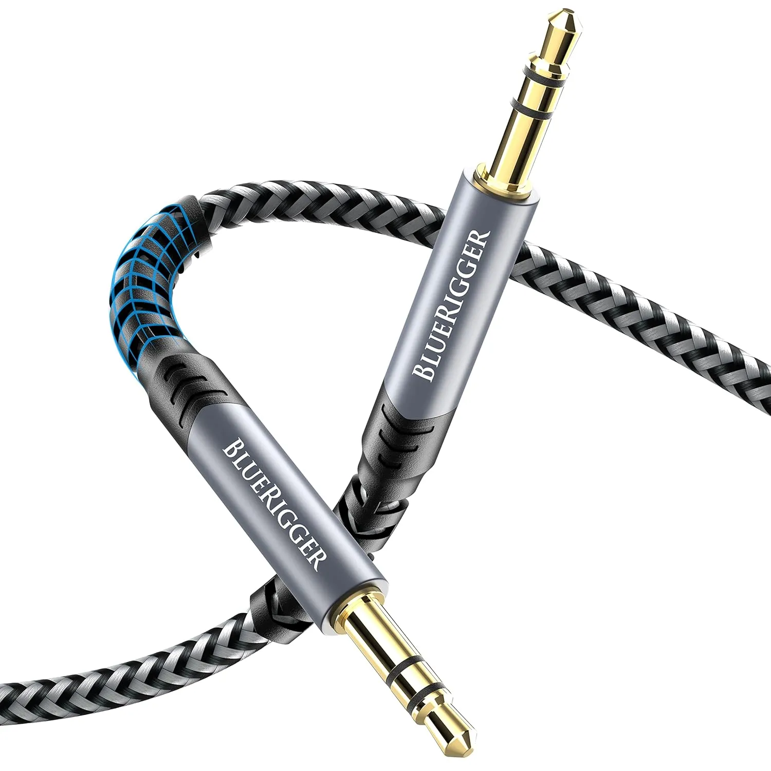 BlueRigger 3.5mm Stereo Audio Cable (25FT, 24K Gold Plated Jack, Auxiliary Cable, Male to Male, Hi-Fi Sound) – Aux Cord for Headphones, Home Car Stereo, Speaker, Amplifier, Phones, Tablets, Laptops