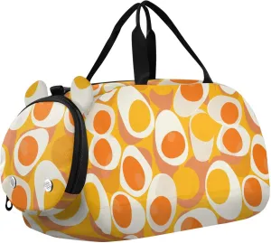 Boiled Eggs Canyon Orange Small Gym Bag with Shoes Compartment Multifunctional Kids Overnight Bag for School Practice, Sports, Travel
