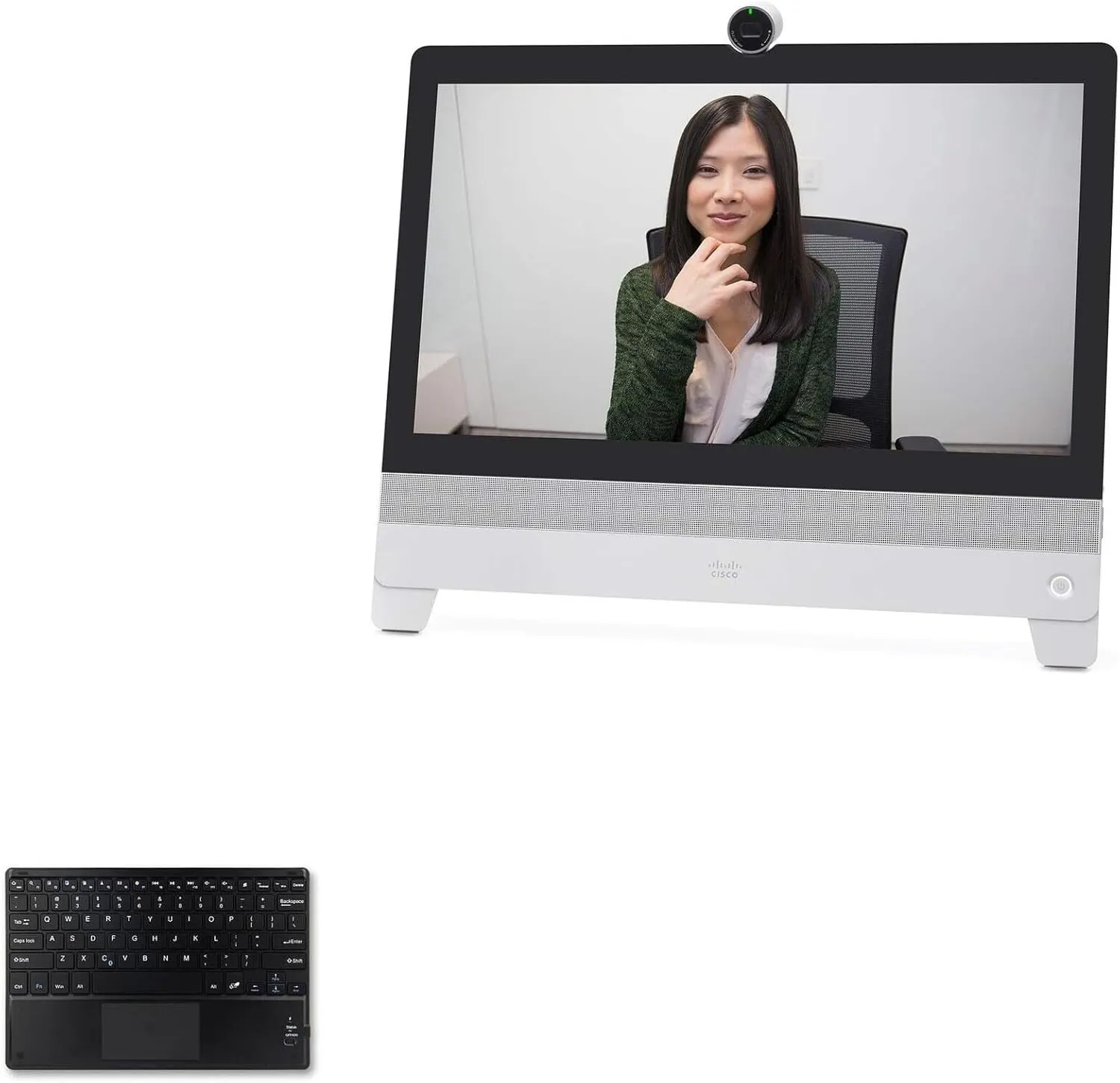 BoxWave Keyboard Compatible with Cisco Webex DX80 - SlimKeys Bluetooth Keyboard with Trackpad, Portable Slim TouchPad - Jet Black