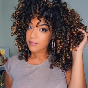 Brown Afro Kinky Wig for Black Women,Short Curly Wig Synthetic Heat Resistant Hair for Daily Party Halloween Use