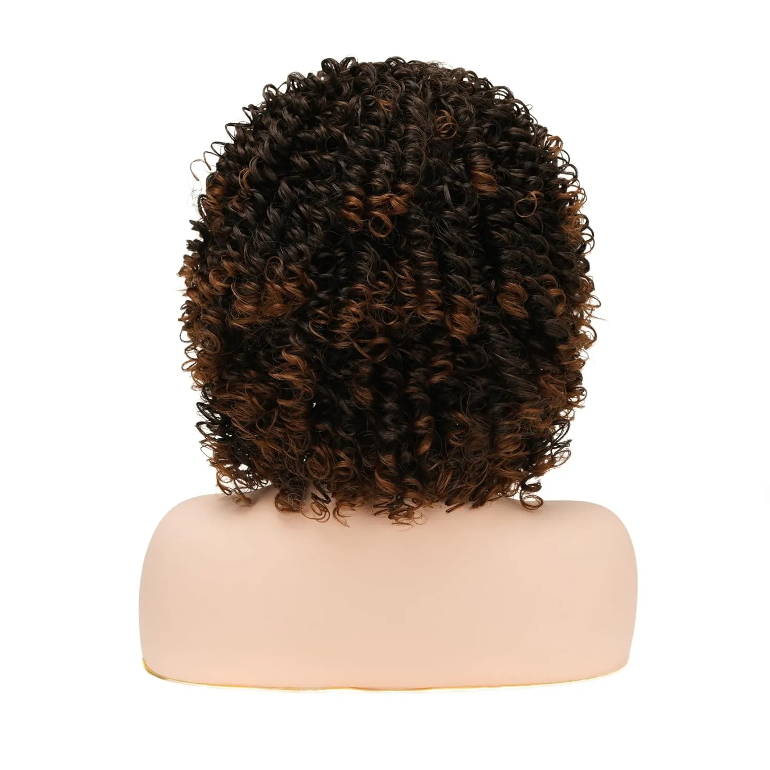 Brown Afro Kinky Wig for Black Women,Short Curly Wig Synthetic Heat Resistant Hair for Daily Party Halloween Use