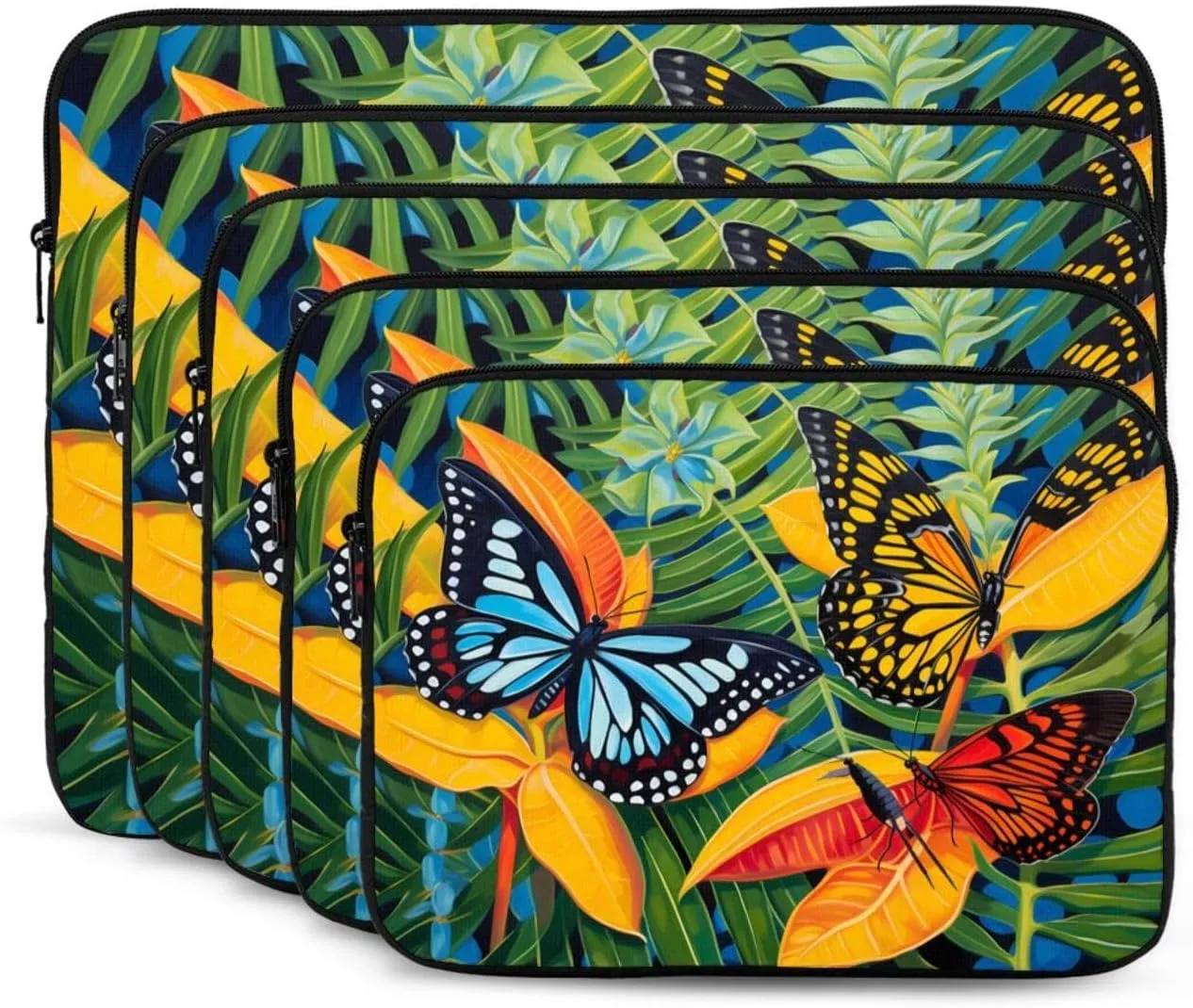Butterfly On Green Leaves Laptop Inner Bag Laptop Sleeve Case Briefcase Carrying Laptop Cover