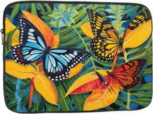 Butterfly On Green Leaves Laptop Inner Bag Laptop Sleeve Case Briefcase Carrying Laptop Cover
