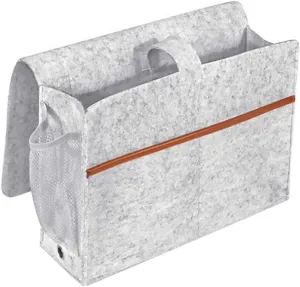 Cabilock Laptop and Bedside Essentials Storage Bag Felt Pouch Modern Style for Dorm Rooms