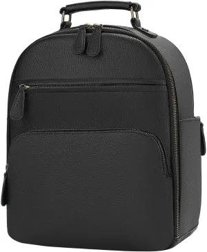 Camera Backpack Classic PU Leather for DSLR, Professional Camera Bag for Photographers with 11 Inch Pad/Tablet Compartment Small 10L Black