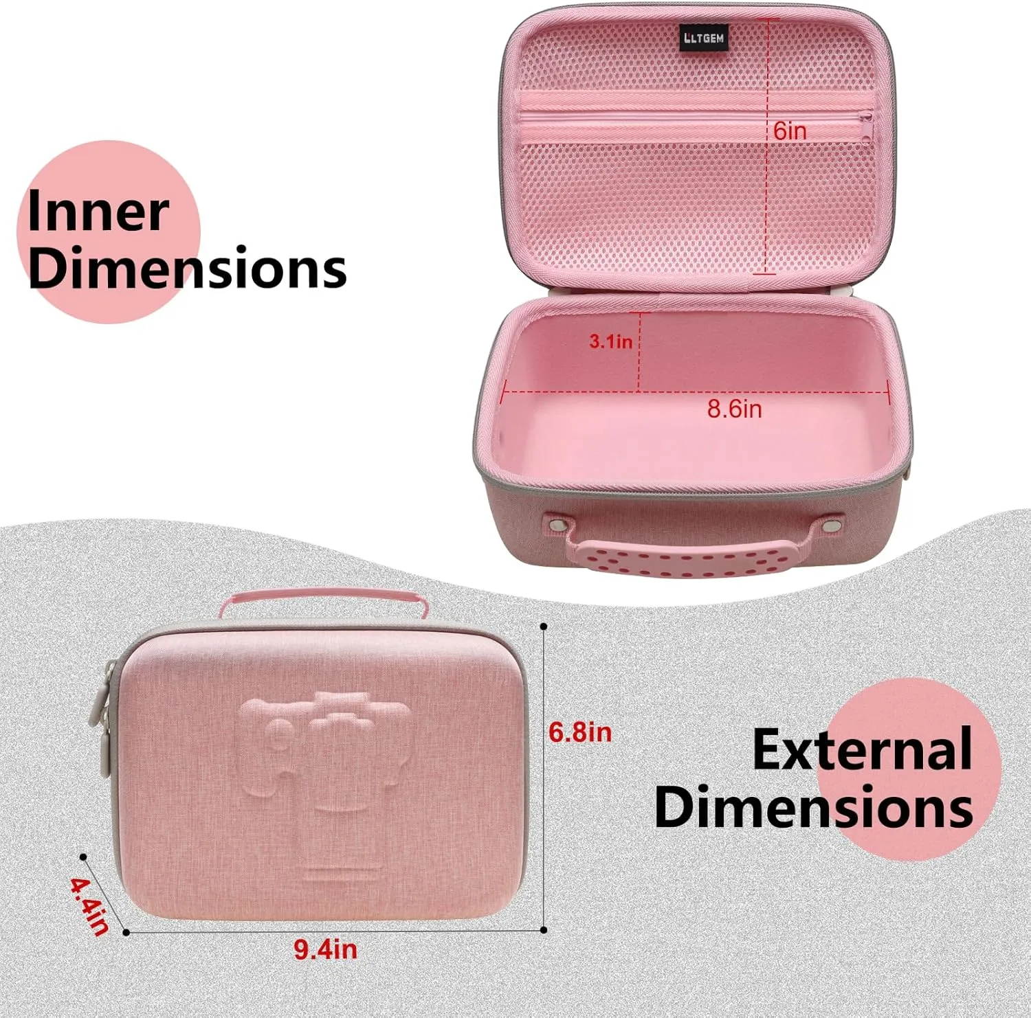 Camera Case Compatible with Canon EOS Rebel T7 / R100 / R50 / R5 / R6 Mark II / R7 / R8 / 90D / 5D Mark IV, Sony, Nikon DSLR Camera, Lens, Tripod, with 4 Pieces of Dividers and Shoulder Strap, Pink
