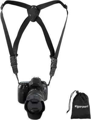 Camera Harness Strap,Cross Shoulder Quick Release Straps for Binoculars, Rangefinders,Harness Strap Compatible with Canon, Nikon, Sony and DSLR SLR Cameras-Black