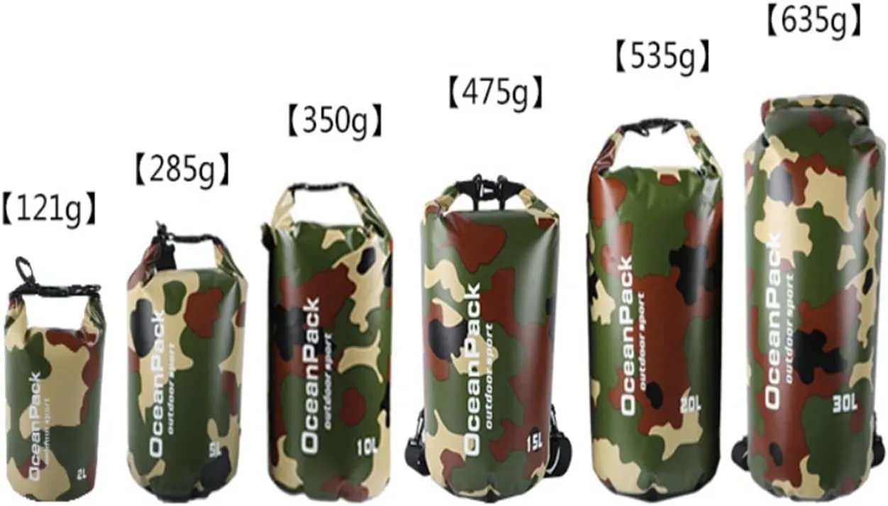 Camouflage Drift Waterproof Bag Single Shoulder Double Dry Bag Outdoor Waterproof Bag (Color : Blue 30L Shoulders, Size : X)