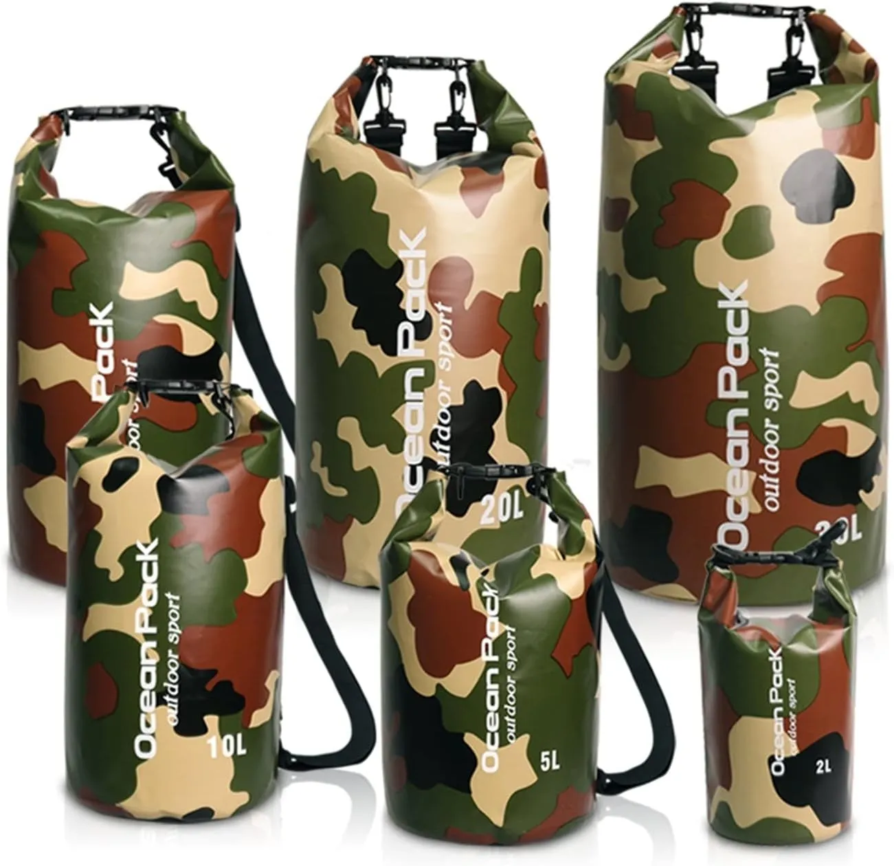 Camouflage Drift Waterproof Bag Single Shoulder Double Dry Bag Outdoor Waterproof Bag (Color : Blue 30L Shoulders, Size : X)