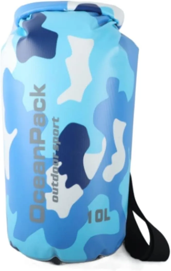 Camouflage Drift Waterproof Bag Single Shoulder Double Dry Bag Outdoor Waterproof Bag (Color : Blue 30L Shoulders, Size : X)