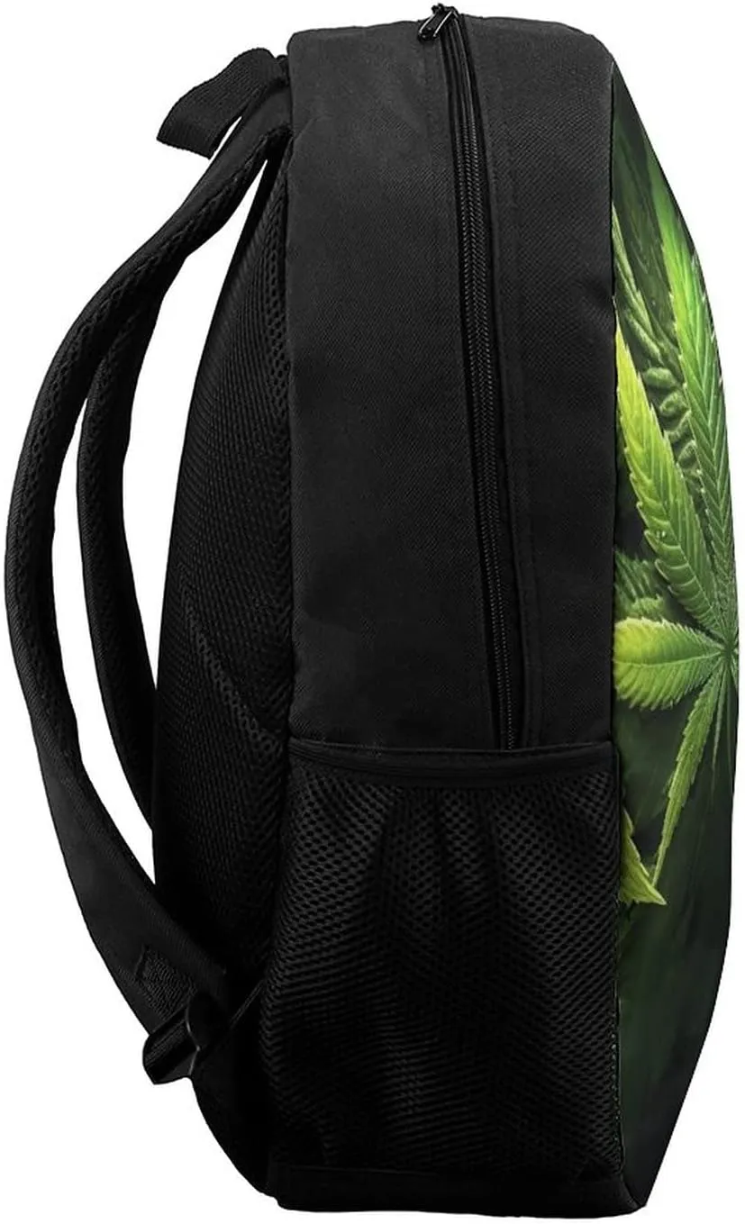 Cannabis Leaf Marijuana Herb Weed Backpack with Adjustable Straps, Suitable for Travel Picnics Activities