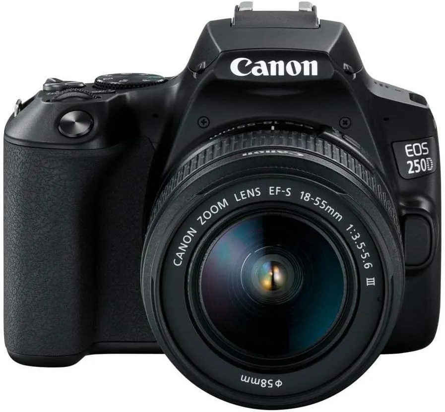 Canon EOS 250D (Rebel SL3) DSLR Camera w/ 18-55m DC Lens (Renewed)