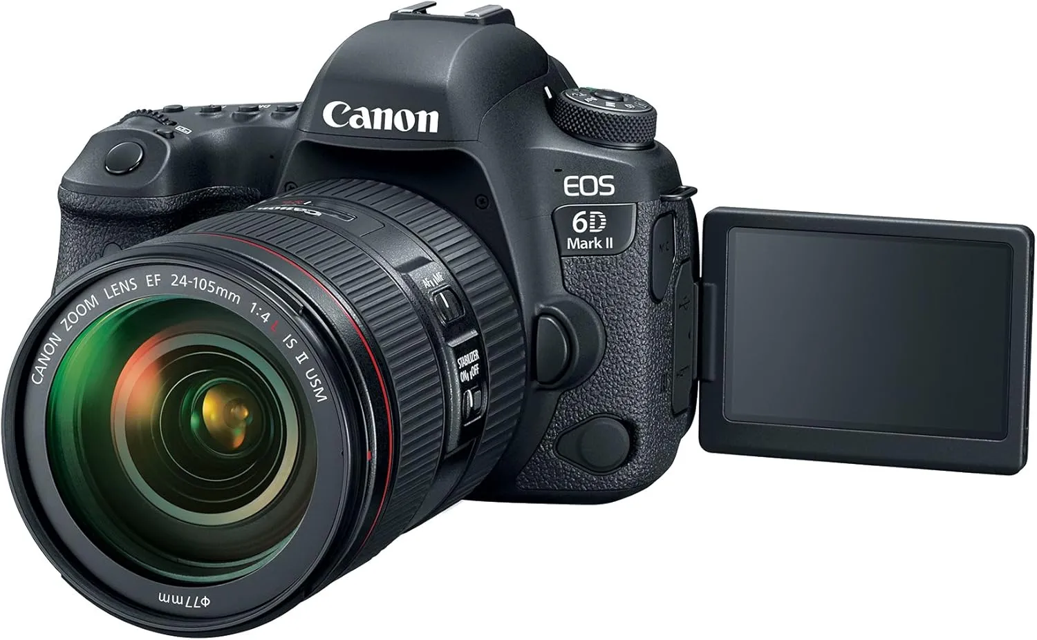 Canon EOS 6D Mark II DSLR Camera with EF 24-105mm USM Lens, WiFi Enabled Black