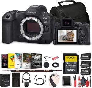 Canon EOS R5 Mark II Mirrorless Camera, 45MP, Full-Frame Hybrid Camera, 8K Video (6536C002)   64GB SF-M Tough Series Memory Card   Bag   Photo Editing Software   Charger   Card Reader   More (Renewed)