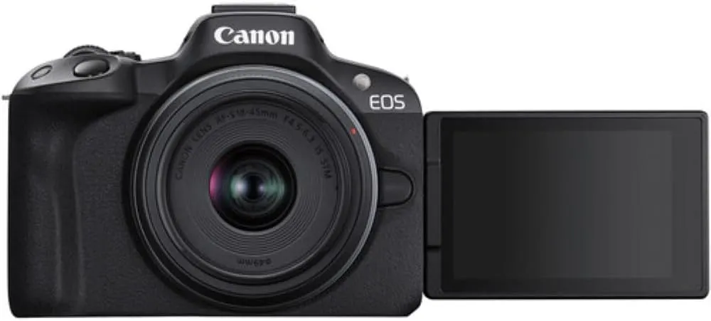 Canon EOS R50 Mirrorless Camera with 18-45mm Lens (Black) Bundle with 64GB Memory Card   Canon 200ES EOS Shoulder Bag (3 Items)