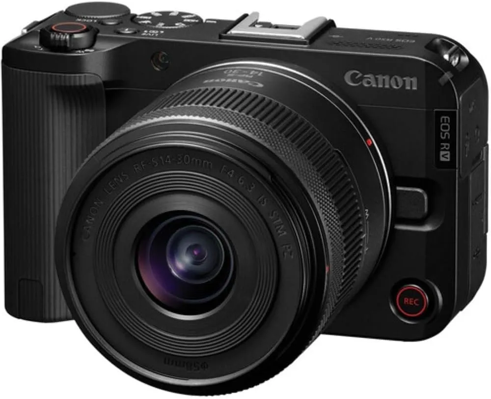 Canon EOS R50 V APS-C Mirrorless Interchangeable Lens Hybrid Camera with RF-S 14-30mm f/4-6.3 is STM PZ Lens Bundle and 64GB Memory Card   UV Filter   Camera Bag (5 Items)