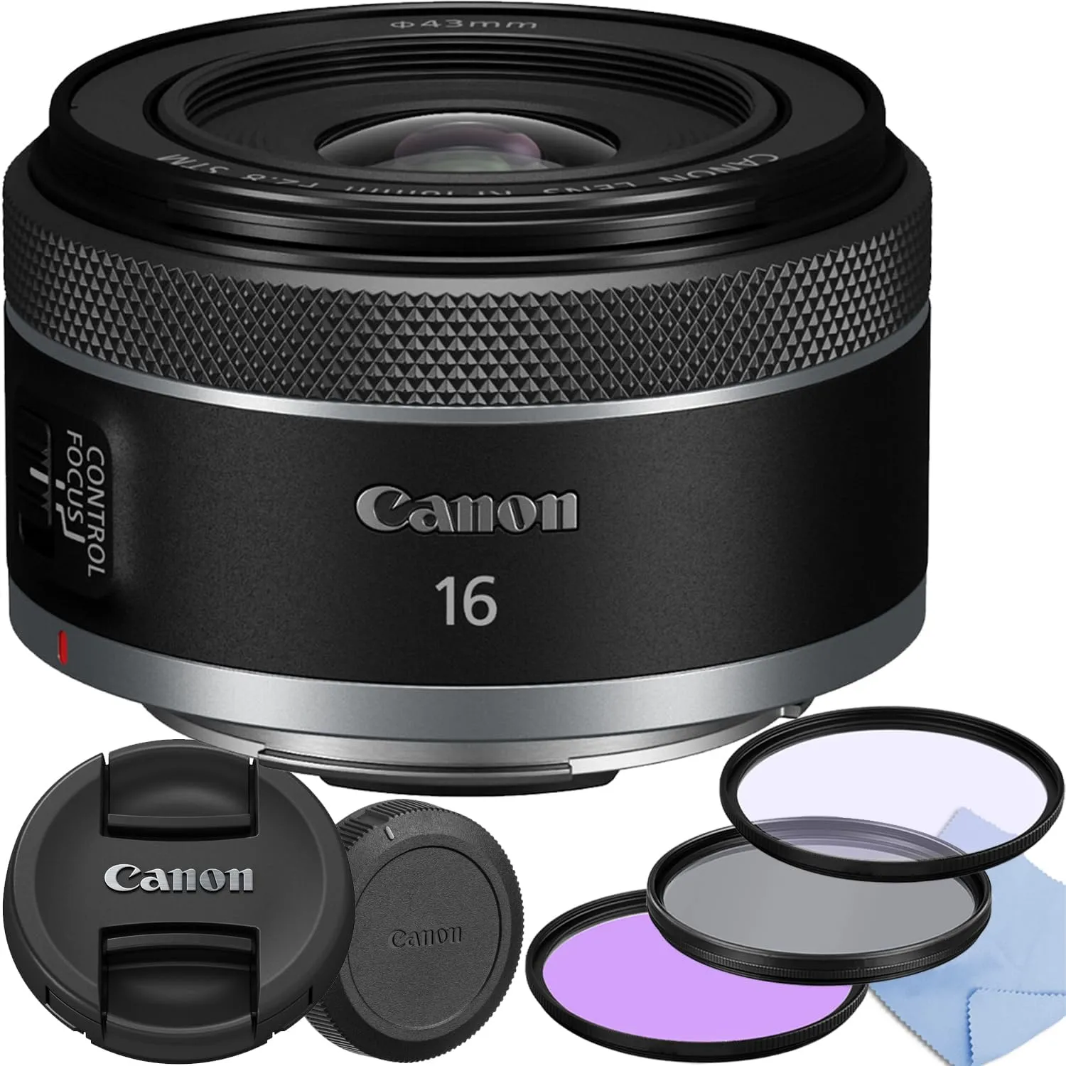Canon RF 16mm f/2.8 STM Ultra-Wide-Angle Prime Lens for mirrorless Camera   UV, FLD, PL Filter Kit. (Renewed)