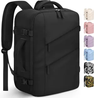 Capolo Travel Backpack for Women Men Waterproof Laptop Backpack Flight Approved Carry On Backpack Overnight Weekender Bag College Bookbag for Business, Work, Traveling Fits 17 '' Laptop,Black
