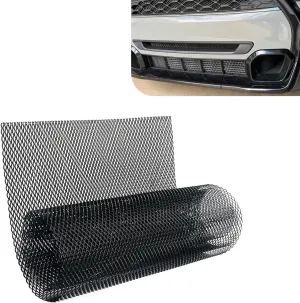 Car Grille Mesh, Diamond Shaped Thickened Alloy Cuttable Air Vent Mesh, DIY Repair Tuning Accessory, Suitable for Most Cars Trucks SUVs (Black)