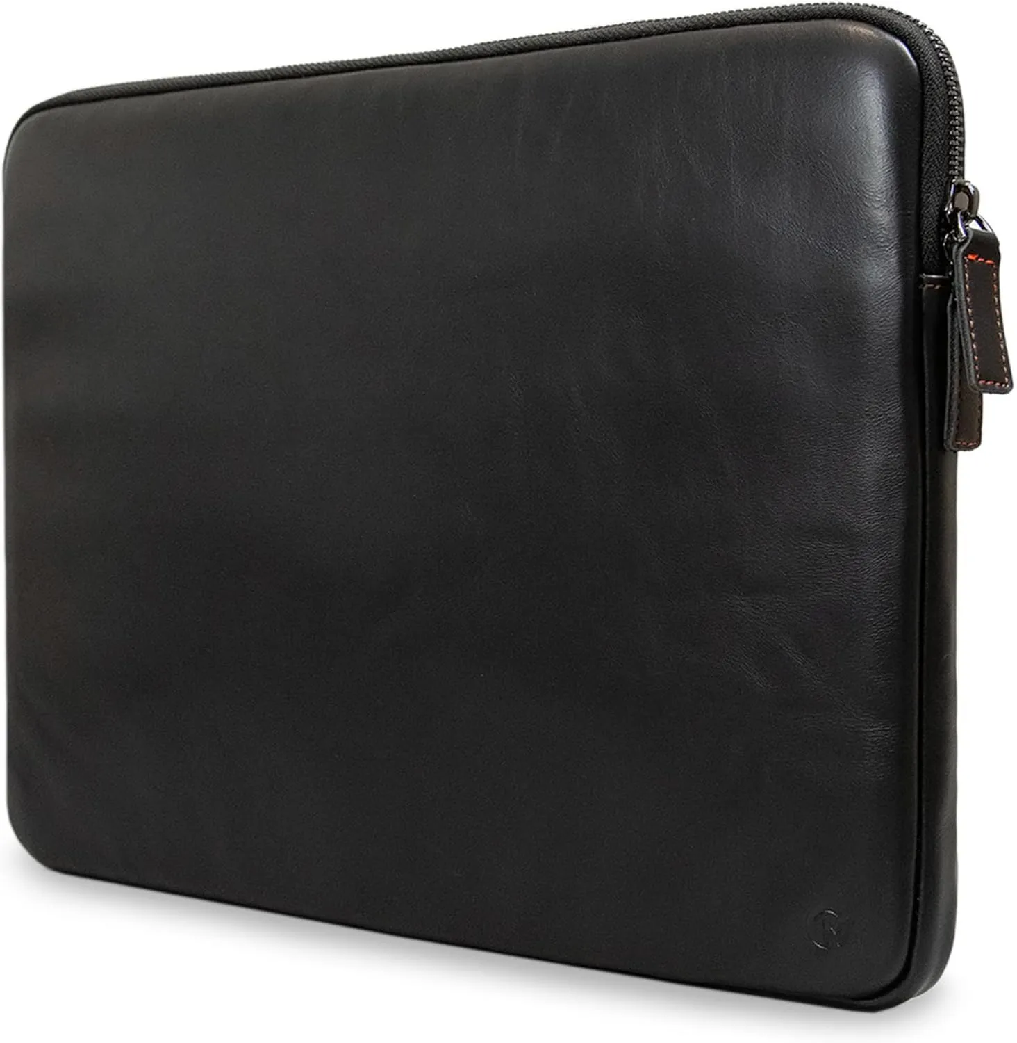 Casemade Real Leather Laptop Case/Zipped Folio Bag with Inner Pocket & Wool Lining Compatible with Apple MacBook, HP, Dell, Asus, Levovo (14 Inch - Black)