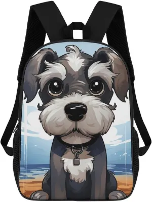 Casual Backpack for Men Women Waterproof Lightweight Daypack Travel Laptop Bag Adorable Schnauzer