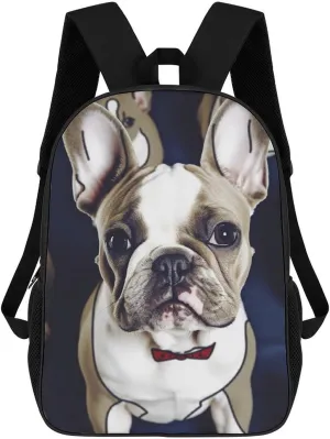 Casual Backpack for Men Women Waterproof Lightweight Daypack Travel Laptop Bag Cute French Bulldog