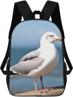 Casual Backpack for Men Women Waterproof Lightweight Daypack Travel Laptop Bag Cute Seagull