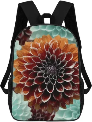 Casual Backpack for Men Women Waterproof Lightweight Daypack Travel Laptop Bag Dahlia Flower