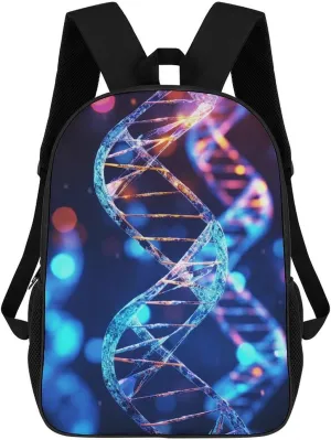 Casual Backpack for Men Women Waterproof Lightweight Daypack Travel Laptop Bag DNA Genetic Helix