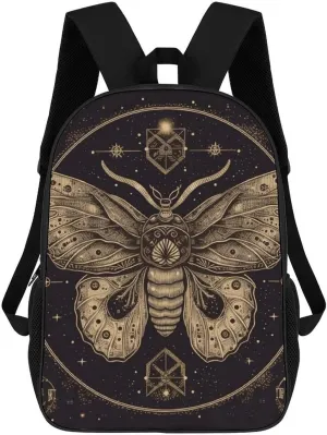 Casual Backpack for Men Women Waterproof Lightweight Daypack Travel Laptop Bag Moth