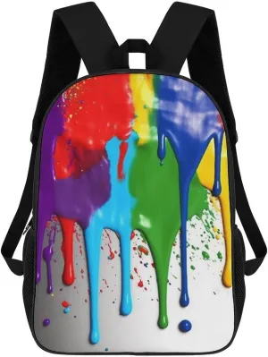 Casual Backpack for Men Women Waterproof Lightweight Daypack Travel Laptop Bag Paint Splatter Backdrop