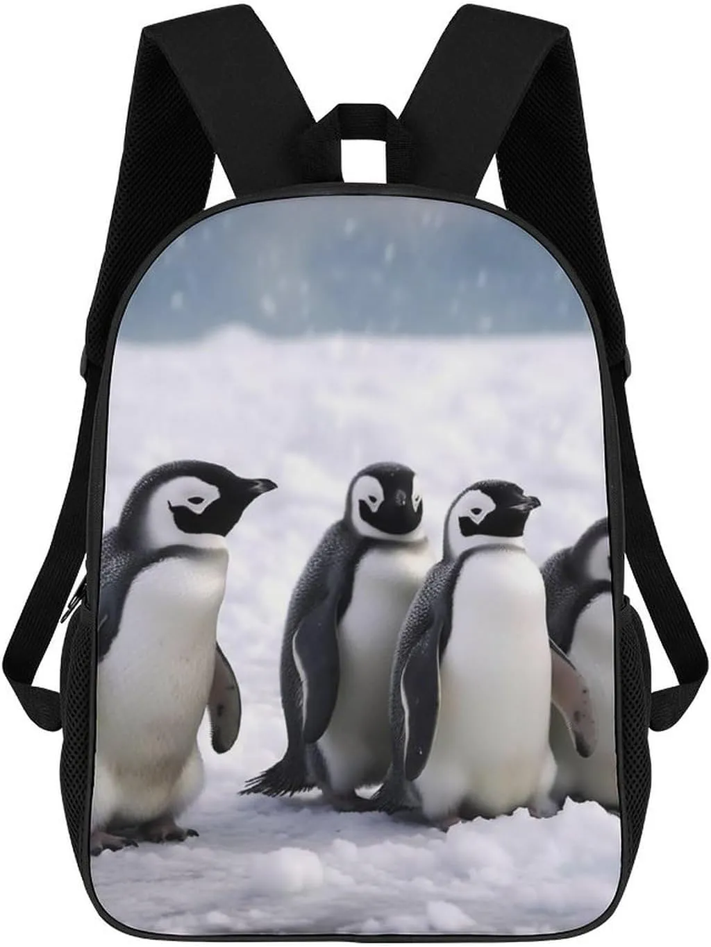 Casual Backpack for Men Women Waterproof Lightweight Daypack Travel Laptop Bag Young Penguins With Snow