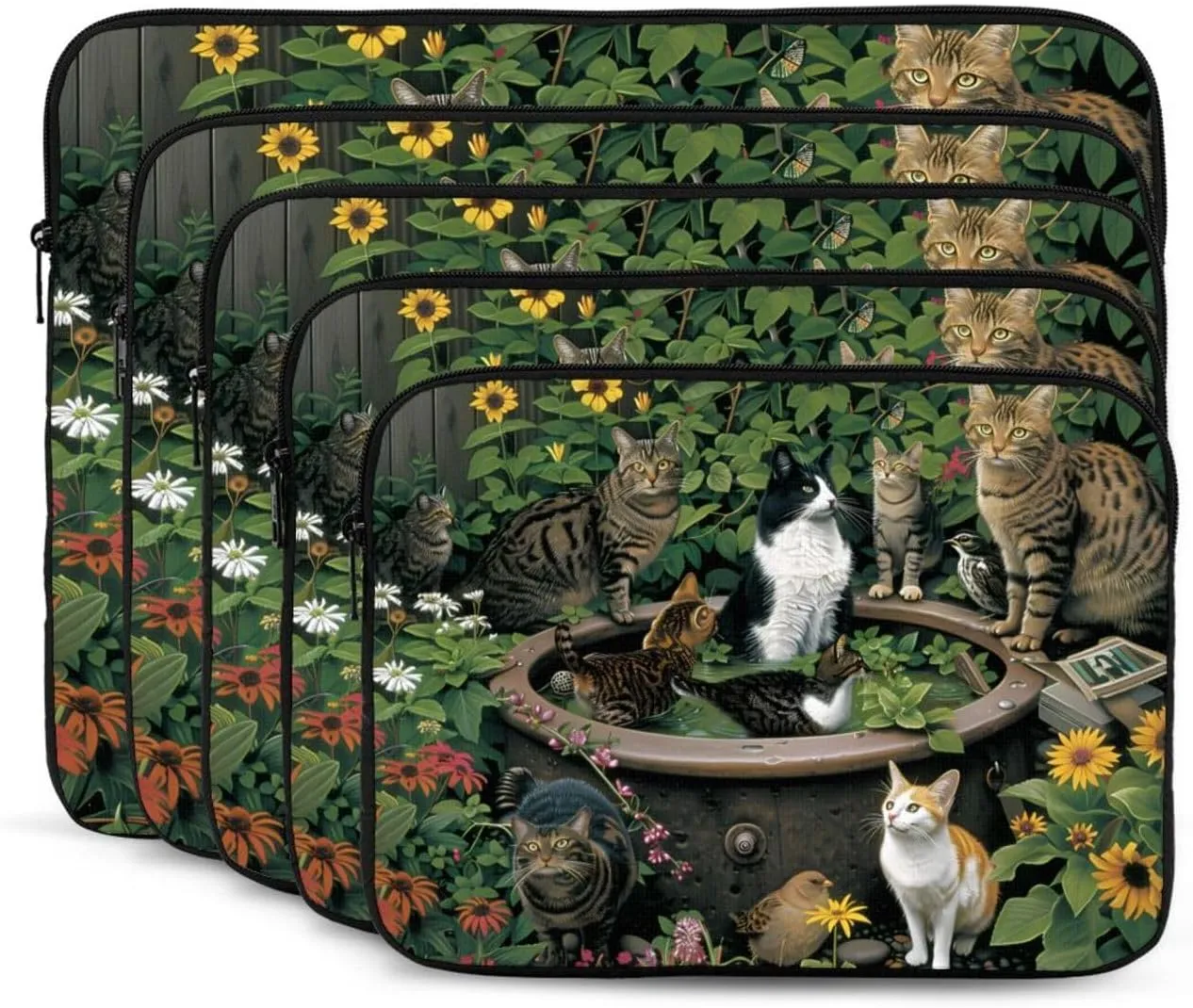 Cat By Flower Tank Laptop Inner Bag Laptop Sleeve Case Briefcase Carrying Laptop Cover