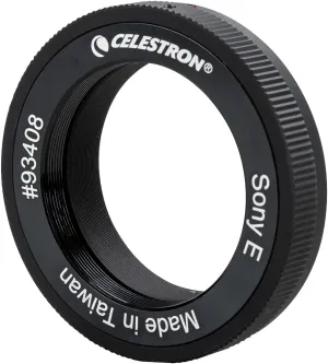 Celestron 93408 Sony E Mount T-Ring with 42mm Diameter Thread - for Terrestrial and Celestial Imaging, Compatible with Sony E-Mount Mirrorless Cameras and Celestron T-Adpaters, Black